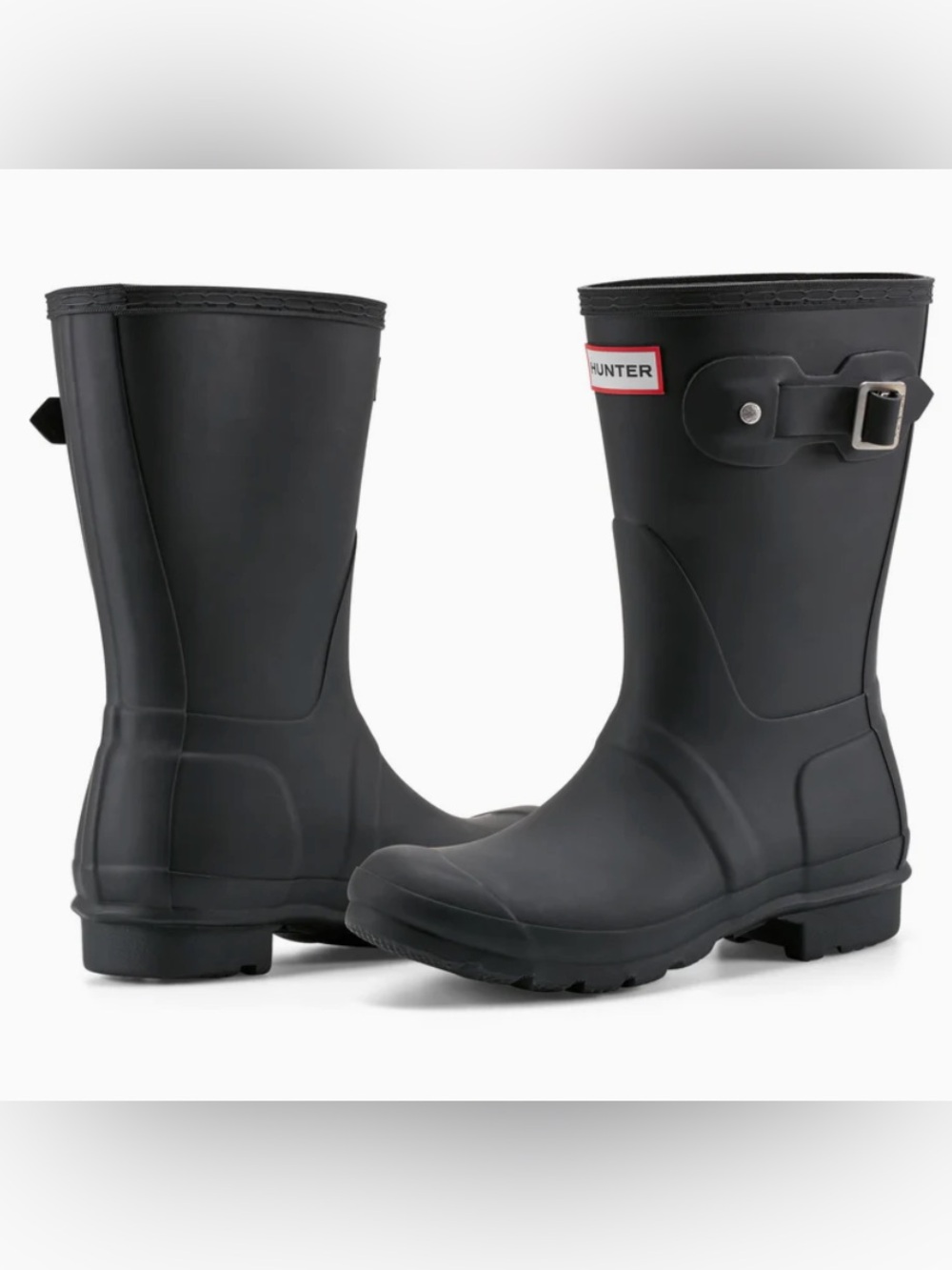 Hunter Women's Original Short Rain Boots in Black, Size 7